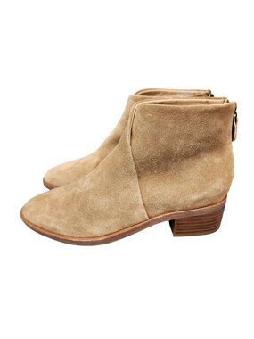 Soludos Shoes Womens Size 6 Tan Leather Back Zip Ankle Boots